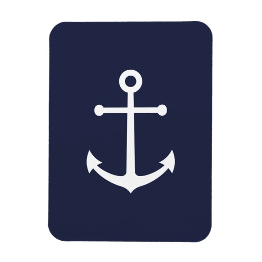 Nautical Navy Blue Anchor Magneet (Verticaal)