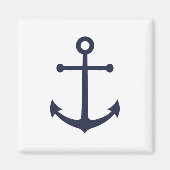 Nautical Navy Blue Anchor Magneet (Voorkant)