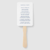 Nautical Navy Blue Anchor Monogram Weddenprogramma Handwaaier (Achterkant)