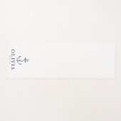 Nautical Navy Blue Anchor Monogram Yogamat (Voorkant (horizontaal))