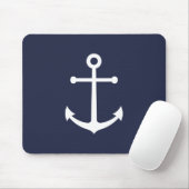 Nautical Navy Blue Anchor Muismat (Met muis)