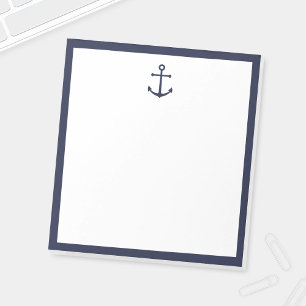 Nautical Navy Blue Anchor Notitieblok