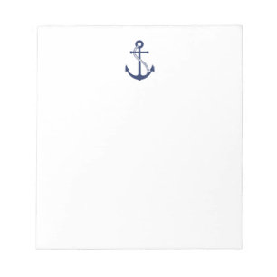 Nautical Navy Blue Anchor Notitieblok