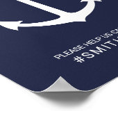 Nautical Navy Blue Anchor Oh Snap Wedding Sign Poster (Hoek)