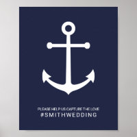Nautical Navy Blue Anchor Oh Snap Wedding Sign
