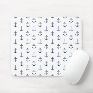Nautical Navy Blue Anchor Pattern Muismat