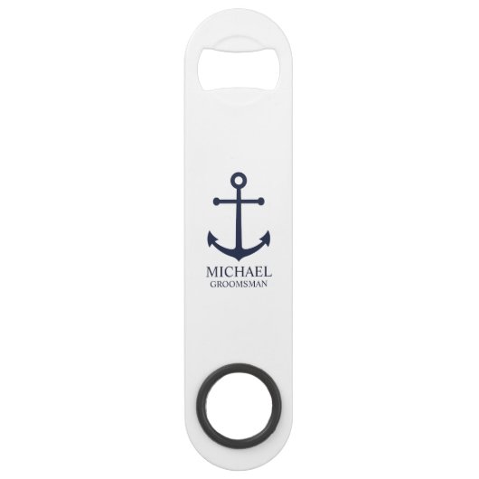 Nautical Navy Blue Anchor Personalized Groomsmen (Devant)