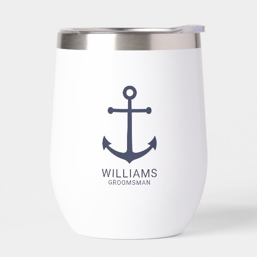 Nautical Navy Blue Anchor Personalized Groomsmen (Links)