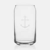 Nautical Navy Blue Anchor Personalized Groomsmen Blikvorm Glas (Achterkant)