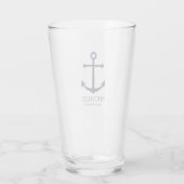 Nautical Navy Blue Anchor Personalized Groomsmen Glas (Achterkant)