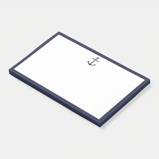 Nautical Navy Blue Anchor Post-it® Notes (Schuin)