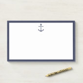 Nautical Navy Blue Anchor Post-it® Notes (Op bureau)