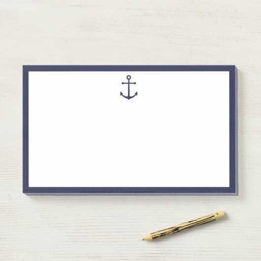 Nautical Navy Blue Anchor Post-it® Notes (Op bureau)