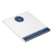Nautical Navy Blue Anchor & Rope Notitieblok (Schuin)