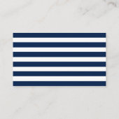 Nautical Navy Blue Anchor RSVP QR Striped Informatiekaartje (Achterkant)