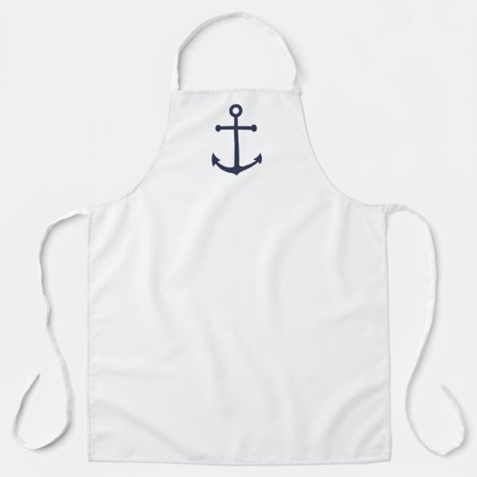 Nautical Navy Blue Anchor Schort (Voorkant)