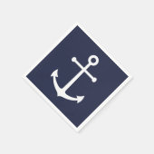 Nautical Navy Blue Anchor Servet (Hoek)