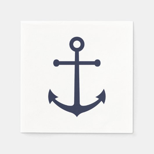 Nautical Navy Blue Anchor Servet (Voorkant)