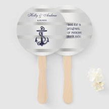 Nautical Navy Blue Anchor Silver Wt BG Weddenschap