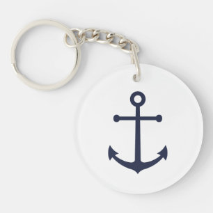 Nautical Navy Blue Anchor Sleutelhanger