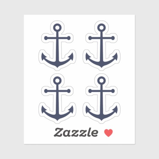 Nautical Navy Blue Anchor Sticker (Vel)