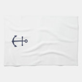 Nautical Navy Blue Anchor Theedoek (Horizontaal)