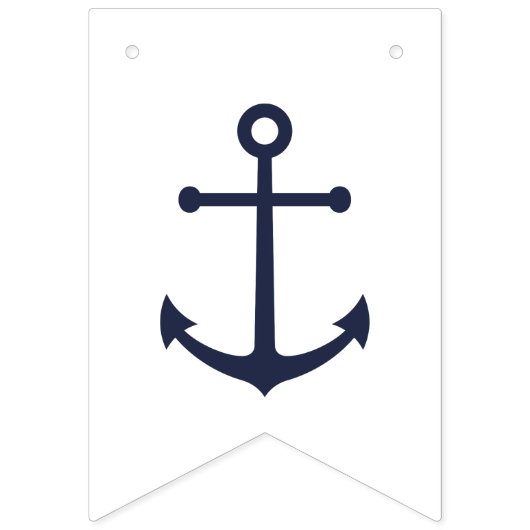 Nautical Navy Blue Anchor Vlaggetjes (Tweede vlag)