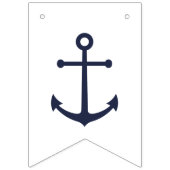 Nautical Navy Blue Anchor Vlaggetjes (Eerste vlag)