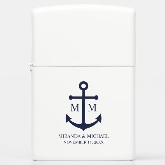 Nautical Navy Blue Anchor Wedding (Voorkant)