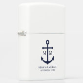Nautical Navy Blue Anchor Wedding (Rechts)