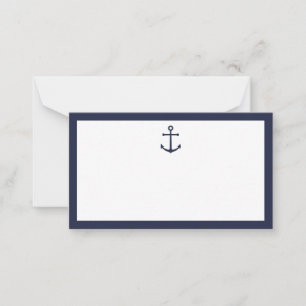 Nautical Navy Blue Anchor Wedding Advice&Wishes Advieskaart