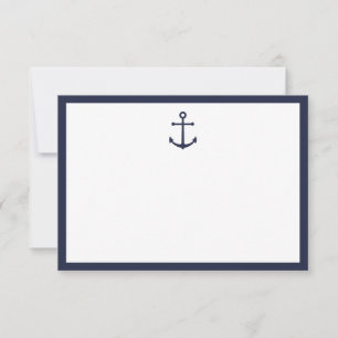 Nautical Navy Blue Anchor Wedding Advieskaart