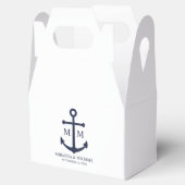 Nautical Navy Blue Anchor Wedding Bedankdoosjes (Geopend)