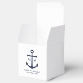 Nautical Navy Blue Anchor Wedding Bedankdoosjes (Geopend)