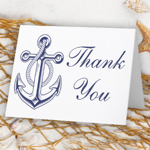 Nautical Navy Blue Anchor Wedding Bedankt