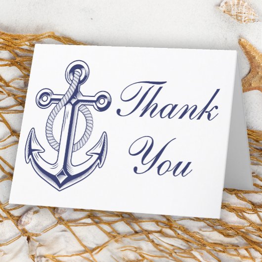 Nautical Navy Blue Anchor Wedding Bedankt