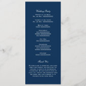 Nautical Navy Blue Anchor Wedding Ceremony Programma (Achterkant)
