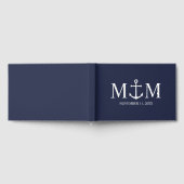 Nautical Navy Blue Anchor Wedding Gastenboek (Volledig)