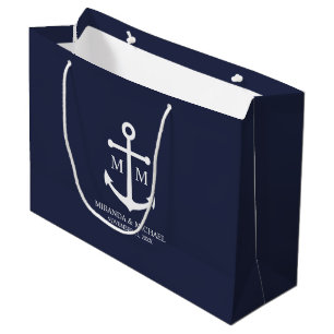 Nautical Navy Blue Anchor Wedding Groot Cadeauzakje