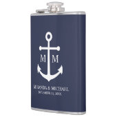 Nautical Navy Blue Anchor Wedding Heupfles (Links)