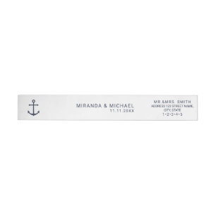 Nautical Navy Blue Anchor Wedding Invitation