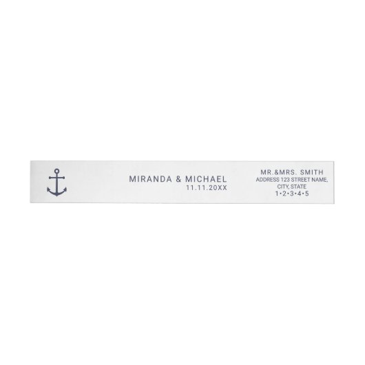 Nautical Navy Blue Anchor Wedding Invitation (Individueel)