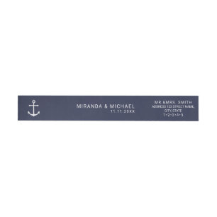 Nautical Navy Blue Anchor Wedding Invitation
