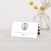 Nautical Navy Blue Anchor Wedding Monogram (Voorkant)