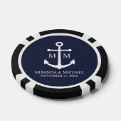 Nautical Navy Blue Anchor Wedding Poker Chips (Enkel)