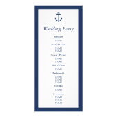 Nautical Navy Blue Anchor Wedding Programme Reclamekaart (Achterkant)