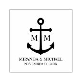 Nautical Navy Blue Anchor Wedding Rubberstempel (Afrduk)