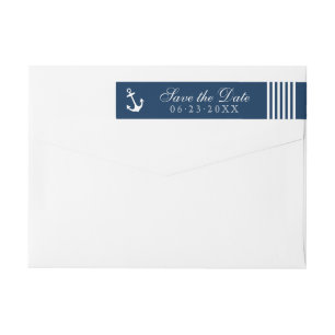 Nautical Navy Blue Anchor Wedding Save the Date