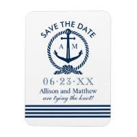 Nautical Navy Blue Anchor Wedding Save the Date