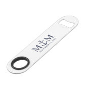 Nautical Navy Blue Anchor Wedding Speed Flessenopener (Voorkant Gekanteld)